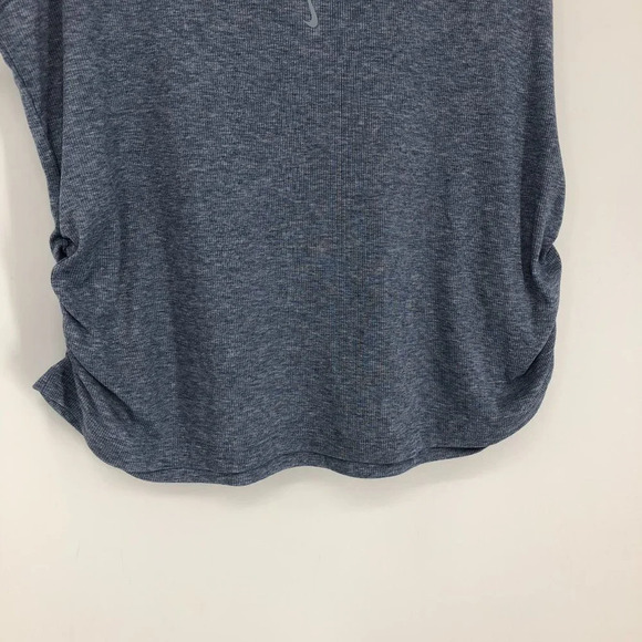 Nike Light Grey  Blue Yoga Ruched scoop neck Tank Top low back LG - Picture 8 of 15